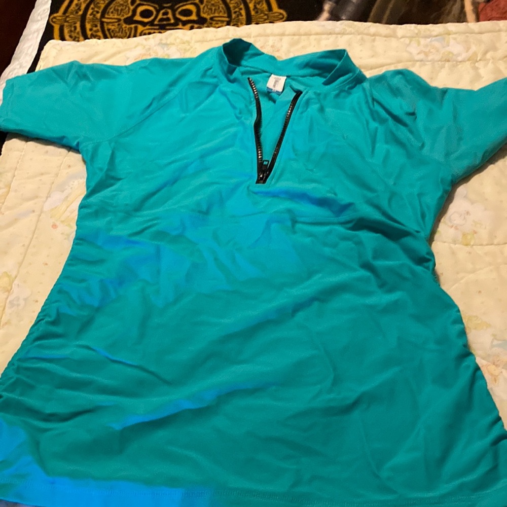 Women’s rash guard aqua bright aqua